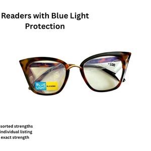 💼 Readers with Blue Light Protect.Tortoise Shell Frames Contemporary Cat Eye